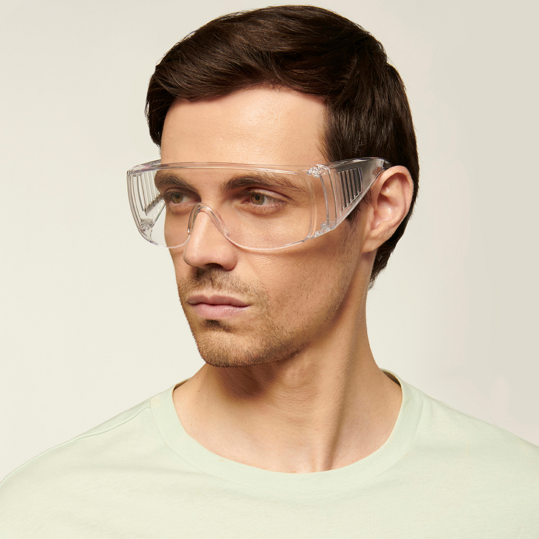 Lenskart Safety Goggles Transparent Half Rim Square  Size-132  Lenskart Safety Goggles L E13334 C1 right side