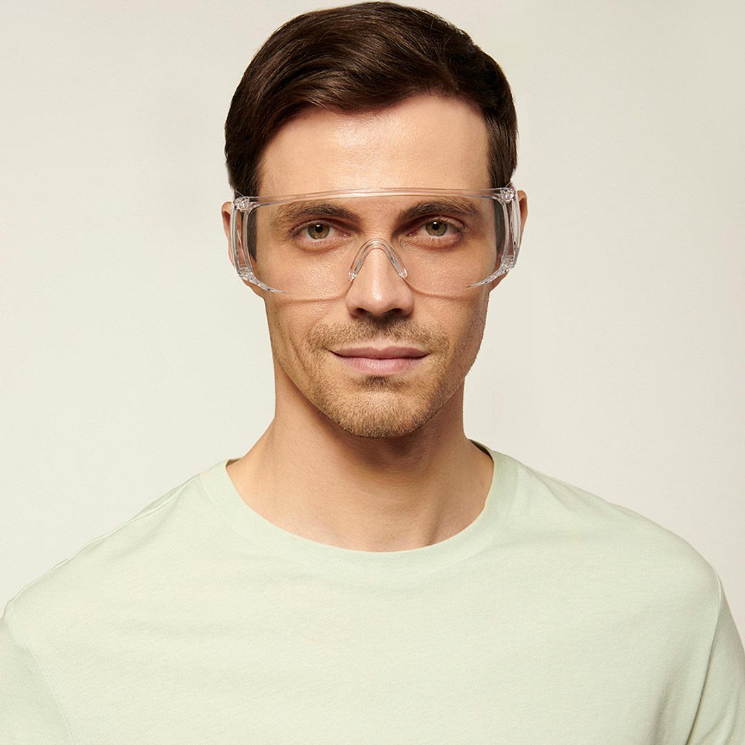 Lenskart Safety Goggles Transparent Half Rim Square  Size-132  Lenskart Safety Goggles L E13334 C1 left side