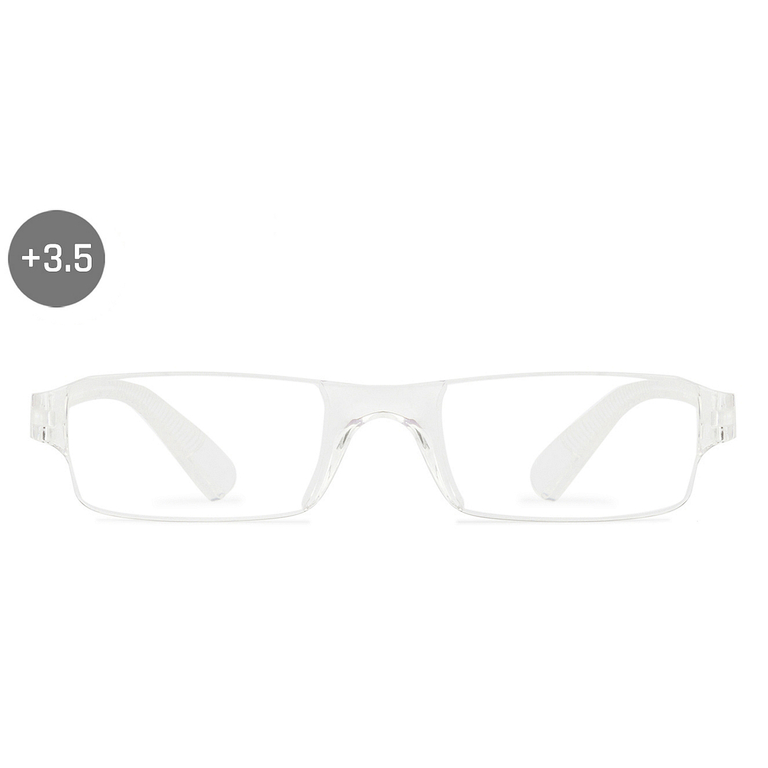 LENSKART BLU READERS Transparent Transparent Rimless Rectangle LENSKART BLU READERS VC E11335 Only for 3 5 Prefitted Powers left side