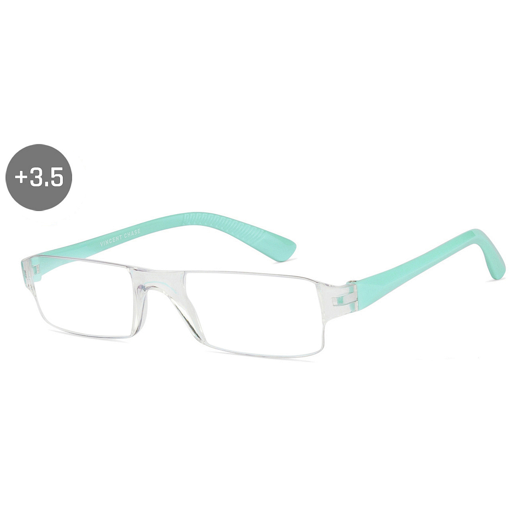LENSKART BLU READERS Transparent Sky Blue Rimless Rectangle LENSKART BLU READERS VC E11335 Only for 3 5 Prefitted Powers right side