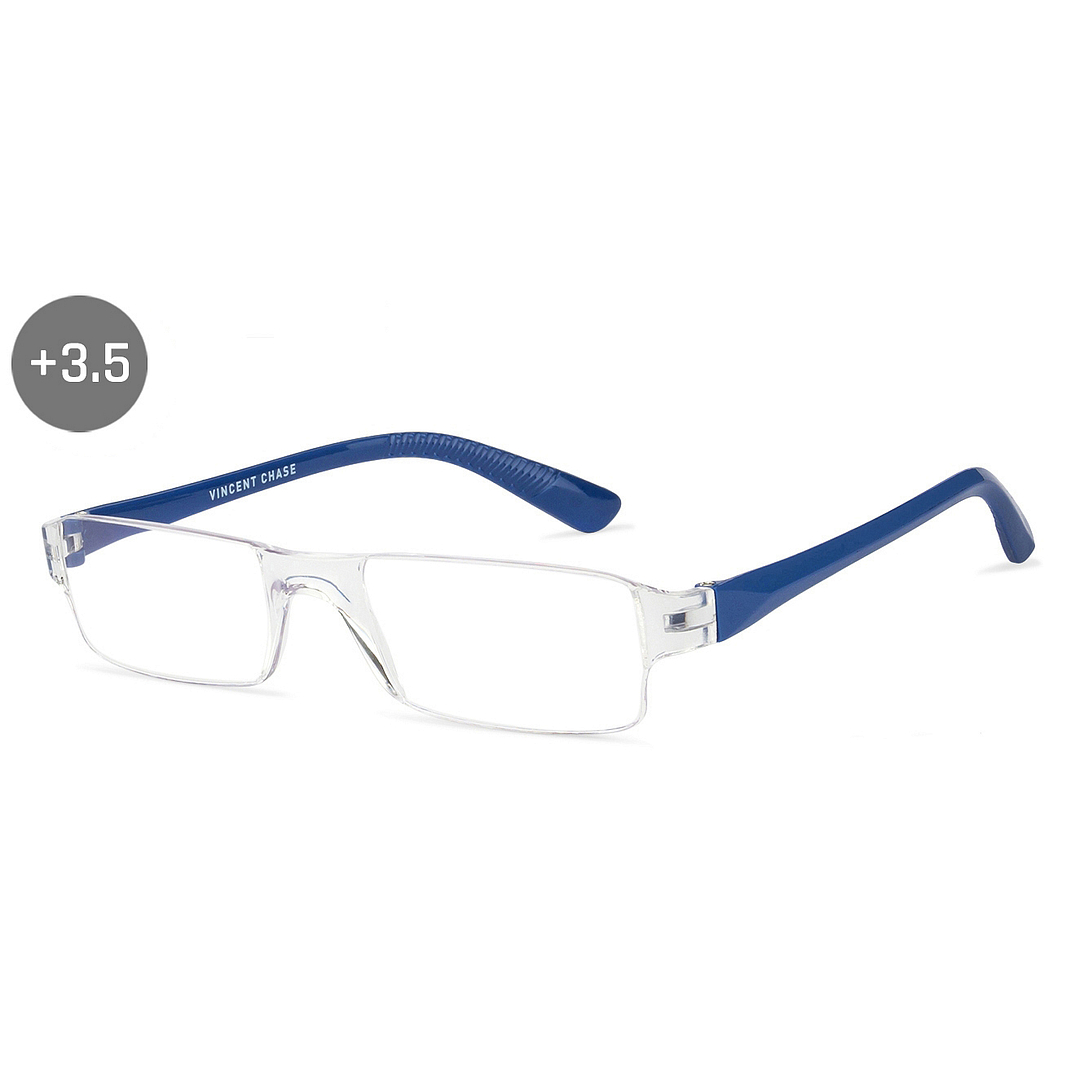 LENSKART BLU READERS Transparent Navy Blue Rimless Rectangle LENSKART BLU READERS VC E11335 Only for 3 5 Prefitted Powers right side