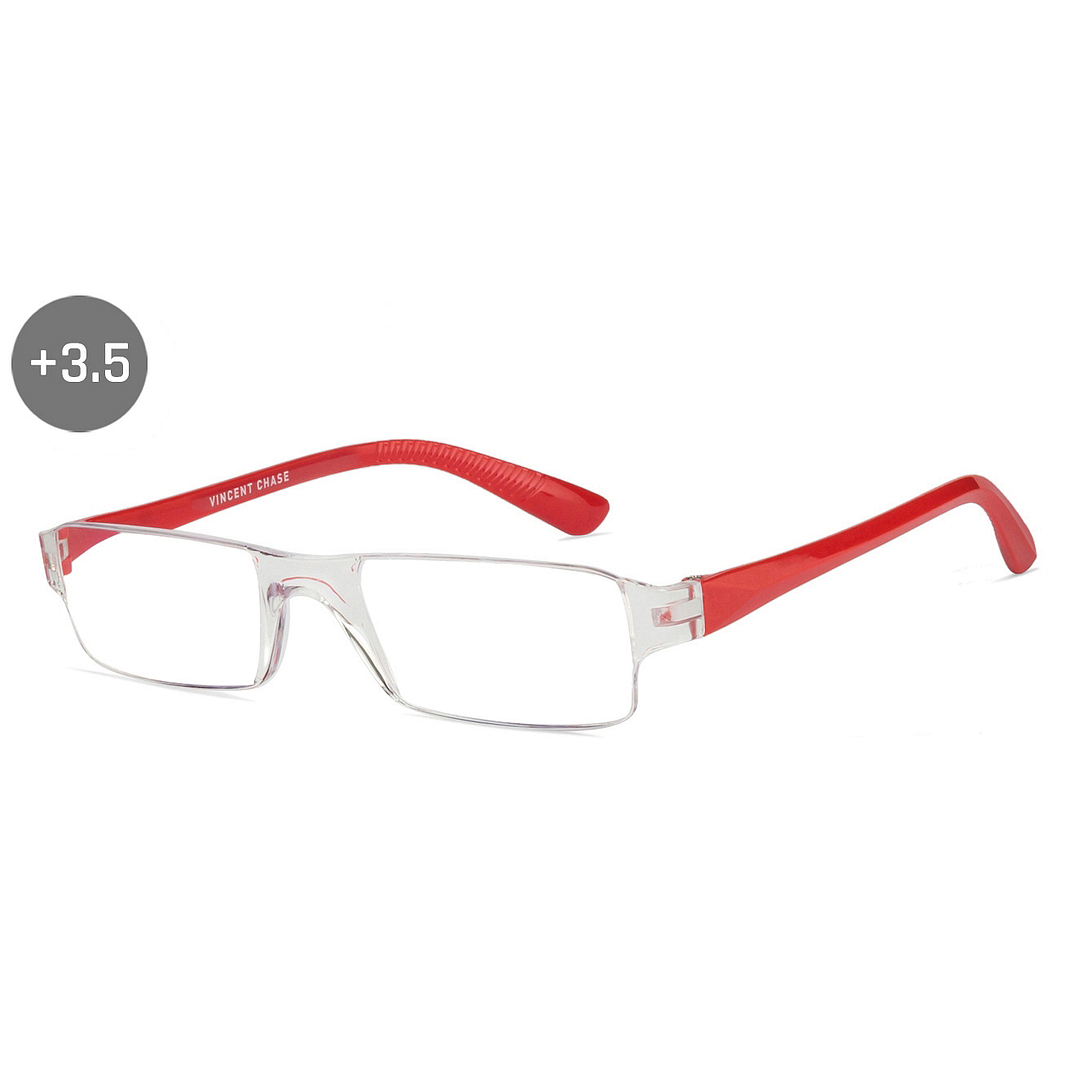 LENSKART BLU READERS Transparent Red Rimless Rectangle LENSKART BLU READERS VC E11335 Only for 3 5 Prefitted Powers right side