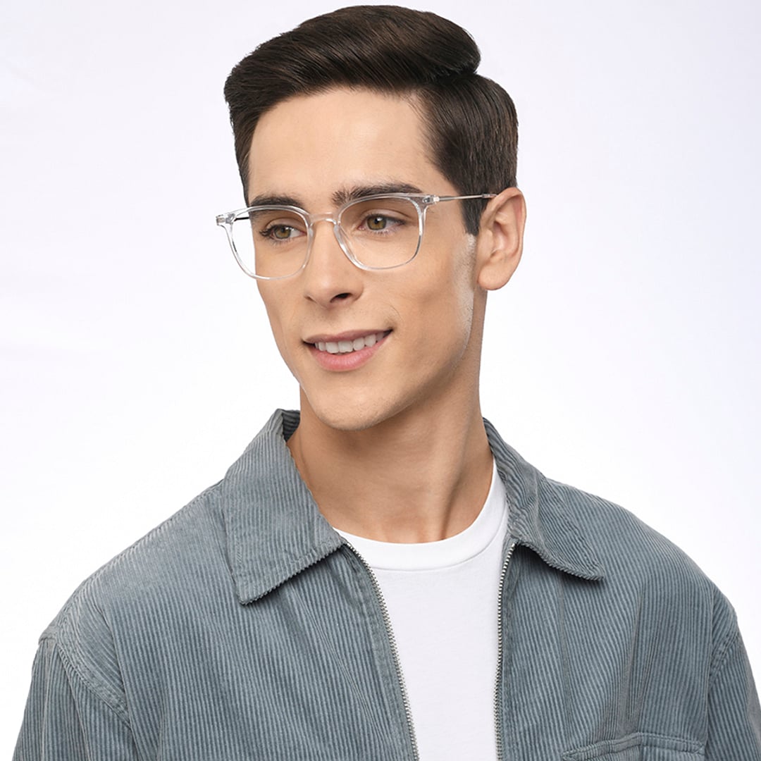 Lenskart Air Crystal Transparent Full Rim Square left side