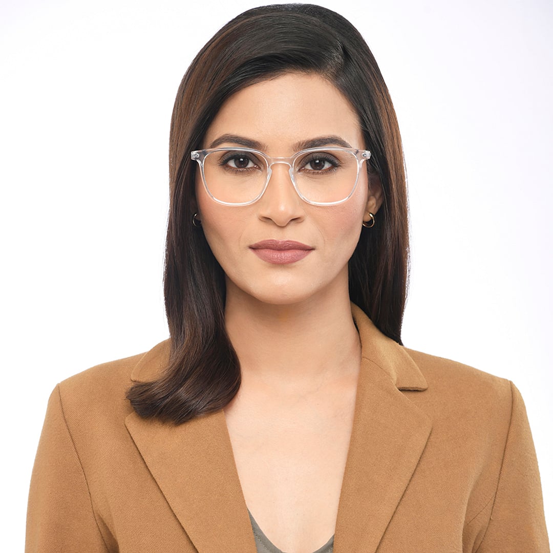 Lenskart Air Crystal Transparent Full Rim Square right side