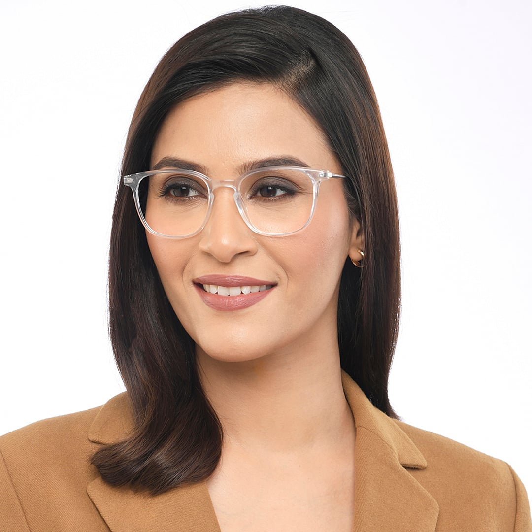 Lenskart Air Crystal Transparent Full Rim Square left side