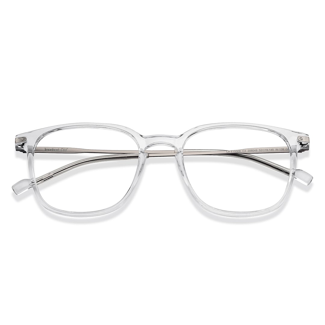 Lenskart Air Crystal Transparent Full Rim Square left side