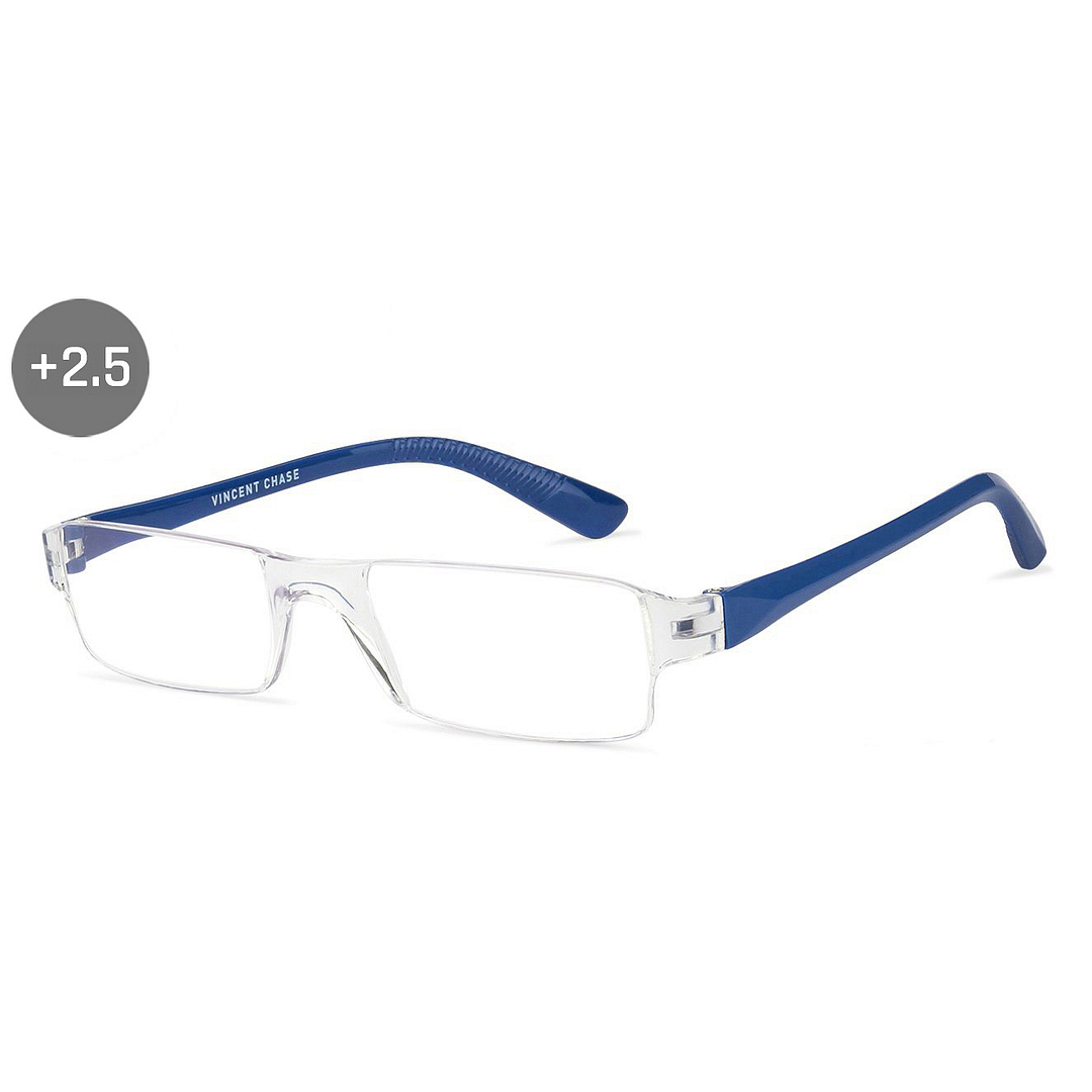 LENSKART BLU READERS Transparent Navy Blue Rimless Rectangle LENSKART BLU READERS VC E11335 Only for 2 5 Prefitted Powers right side
