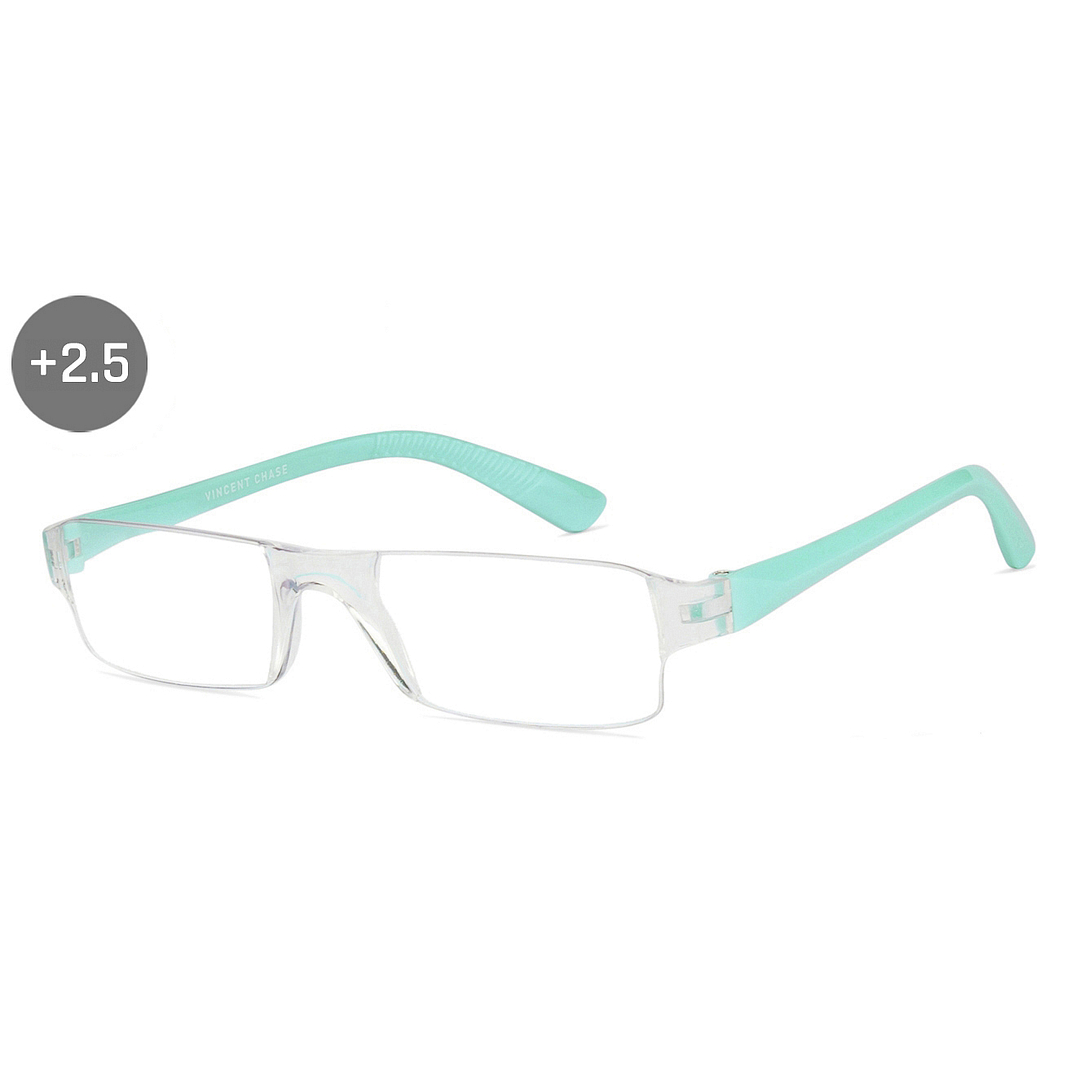 LENSKART BLU READERS Transparent Sky Blue Rimless Rectangle LENSKART BLU READERS VC E11335 Only for 2 5 Prefitted Powers right side