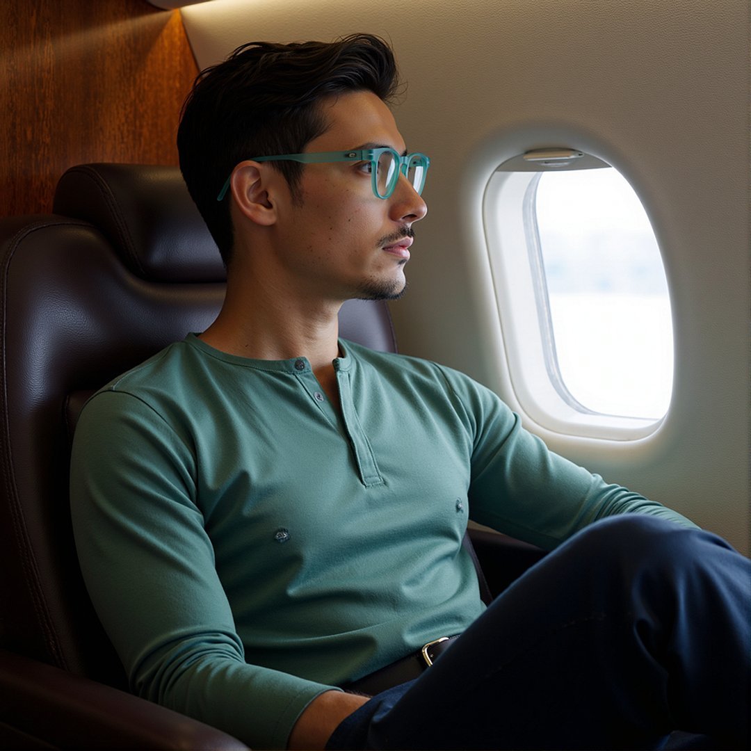 Lenskart Hustlr Screen Glasses Blue Block Zero Power Screen Glasses : Turquoise Full Rim Square Lenskart HUSTLR LB E14058-XW C53 left side