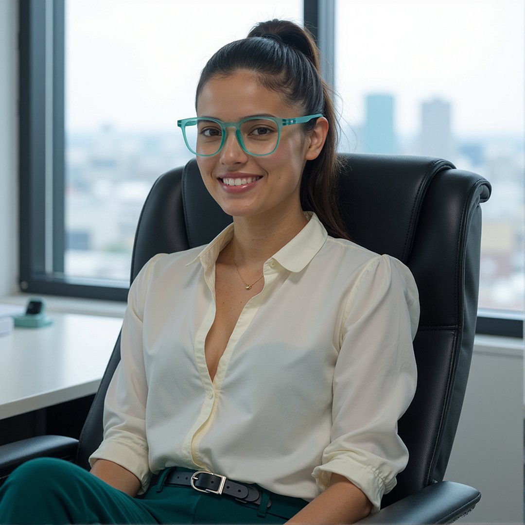 Lenskart Hustlr Screen Glasses Blue Block Zero Power Screen Glasses : Turquoise Full Rim Square Lenskart HUSTLR LB E14058-XW C53 right side