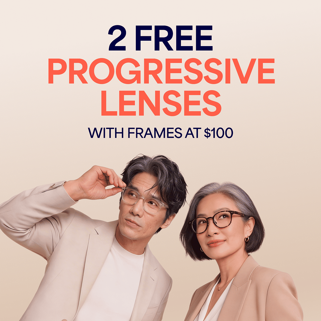 Lenskart Voucher to claim 2 eyeglasses with progressive lenses left side