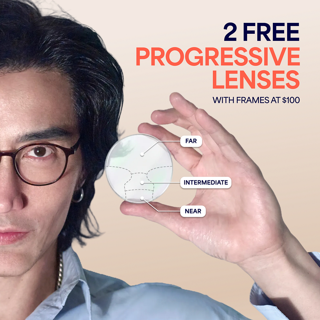 Lenskart Voucher to claim 2 eyeglasses with progressive lenses left side
