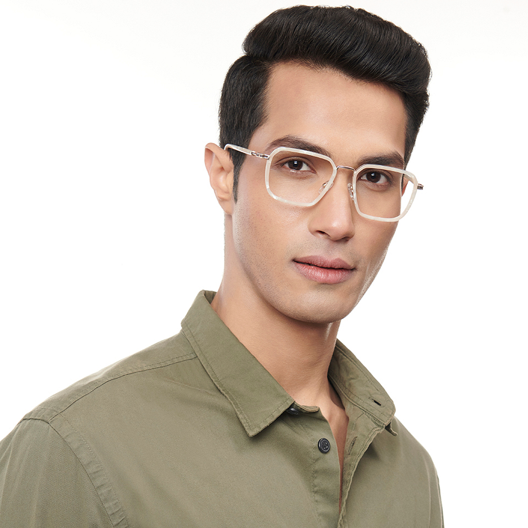 Lenskart Studio Online White Full Rim Square left side