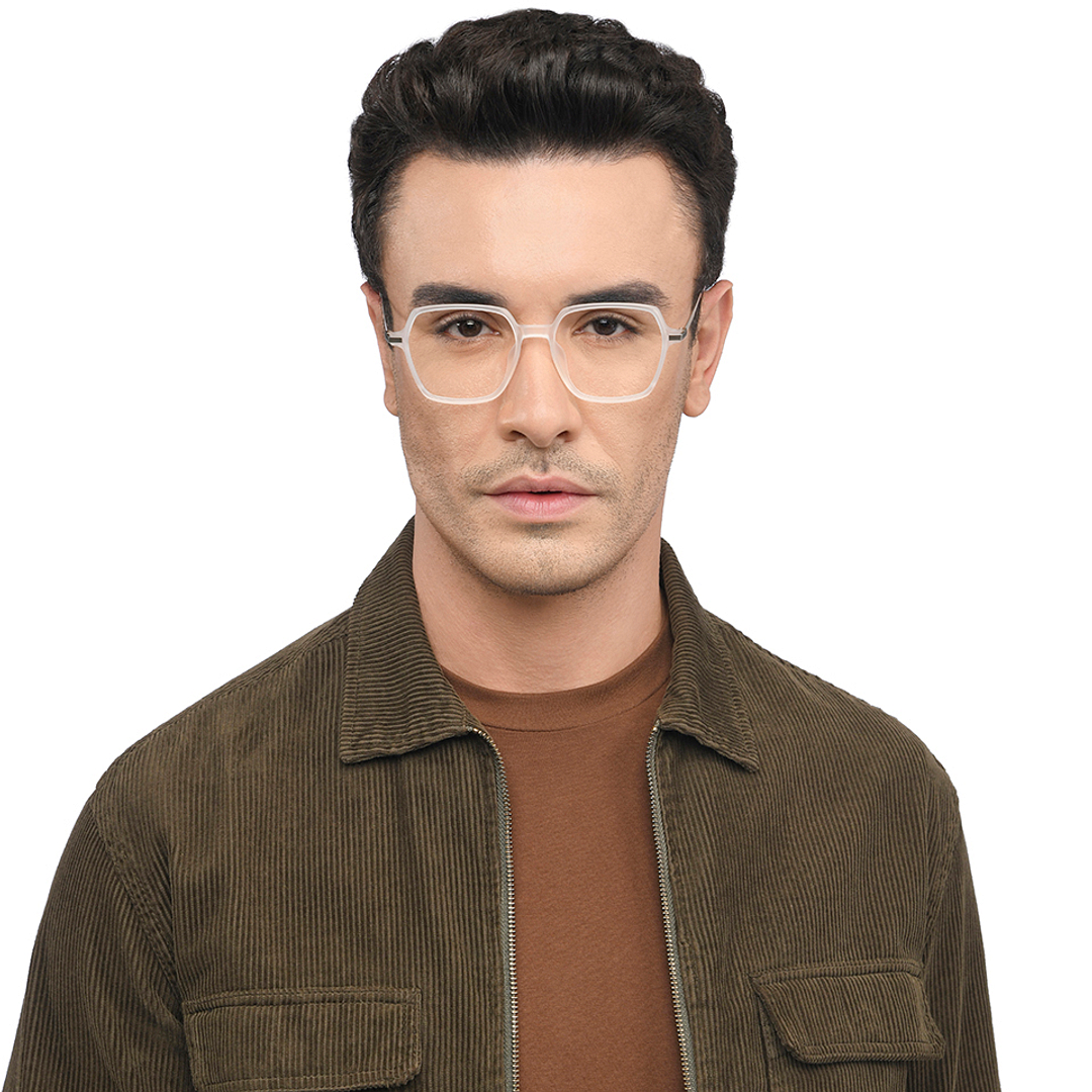 Lenskart White Full Rim Geometric right side