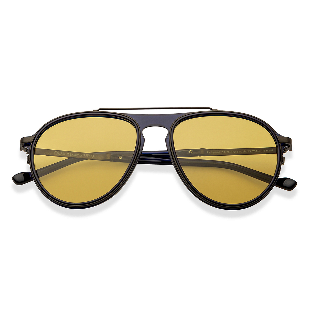 Lenskart Studio Online Black Full Rim Aviator left side