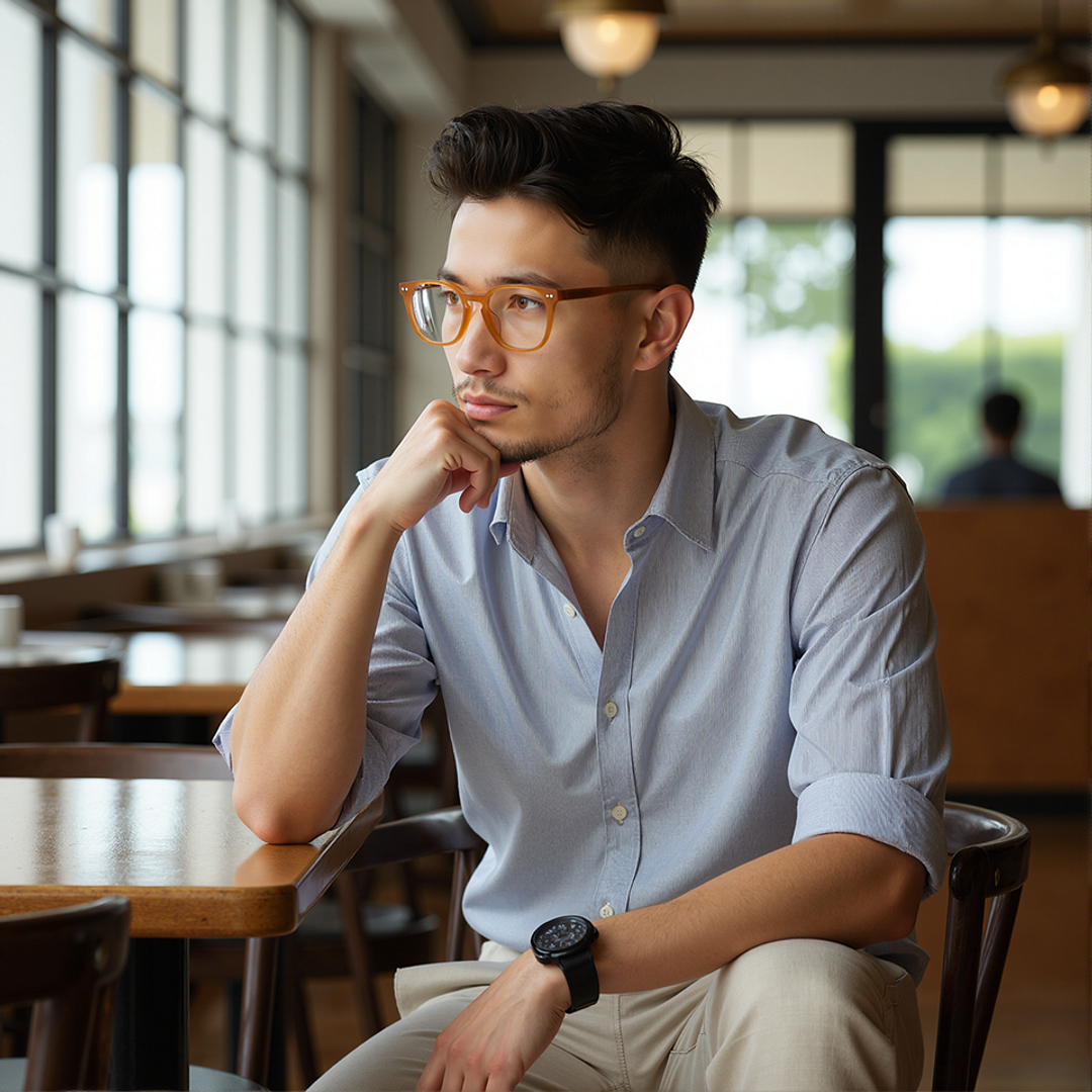 Lenskart Yellow Full Rim Square left side