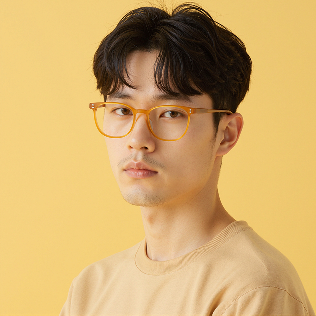 Lenskart Yellow Full Rim Square left side