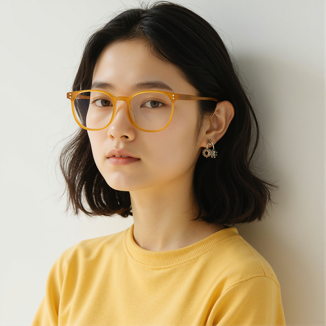 Lenskart Yellow Full Rim Square left side