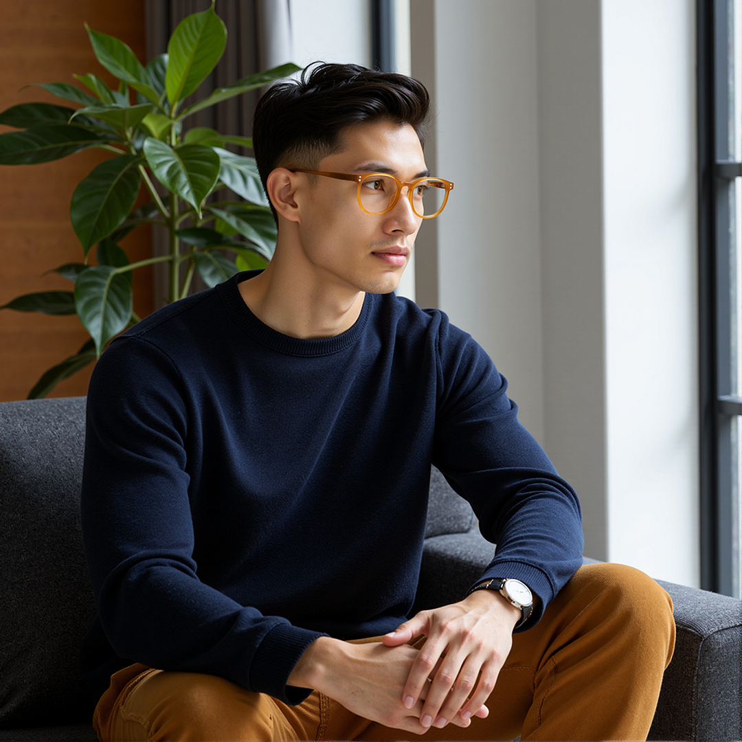 Lenskart Yellow Full Rim Square left side