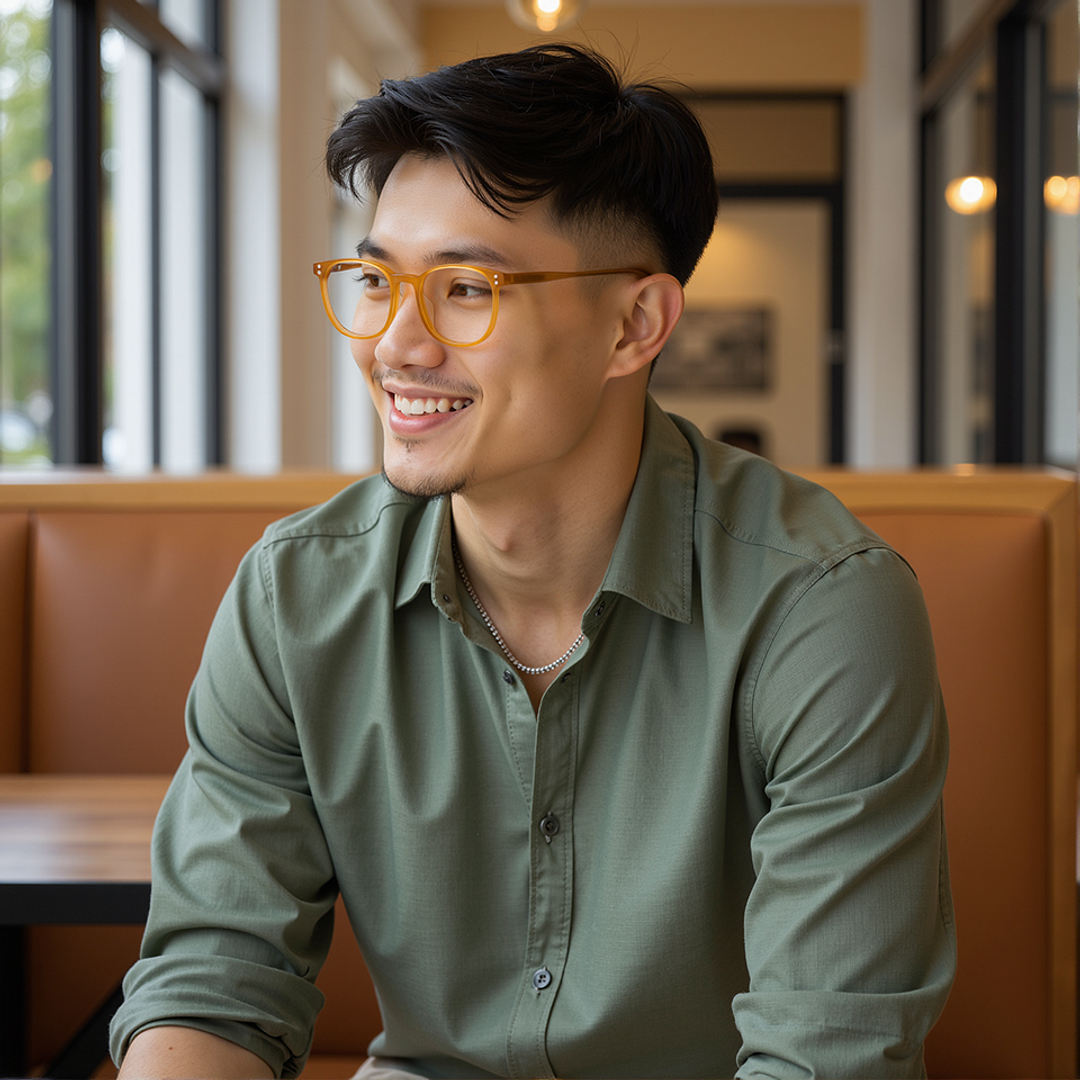 Lenskart Yellow Full Rim Square left side