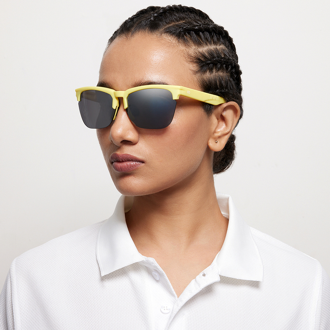 Lenskart Boost Online Yellow Half Rim Square right side