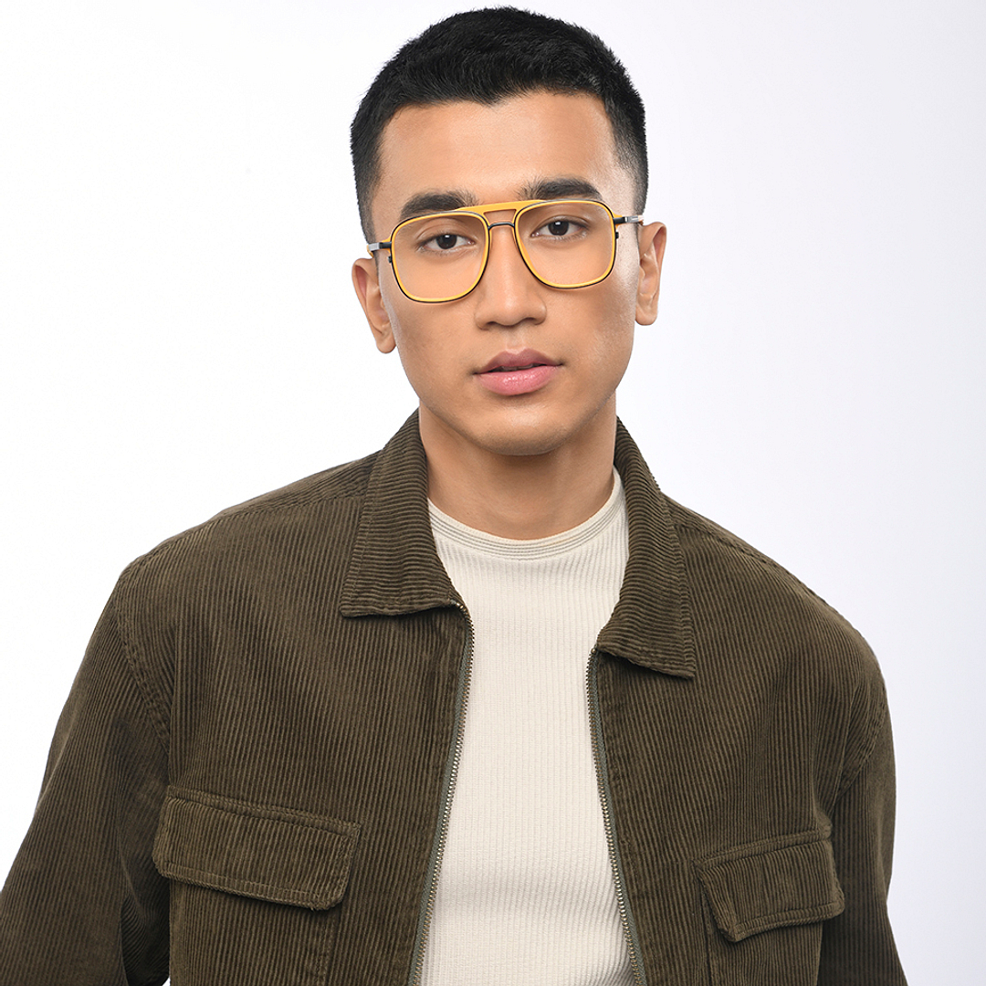 Lenskart Studio Online Yellow Full Rim Square right side