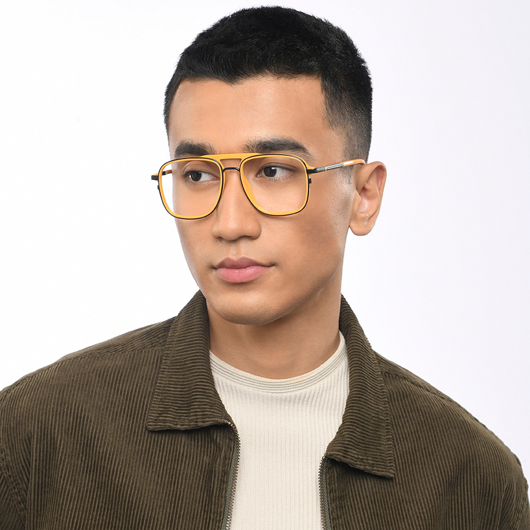 Lenskart Studio Online Yellow Full Rim Square left side