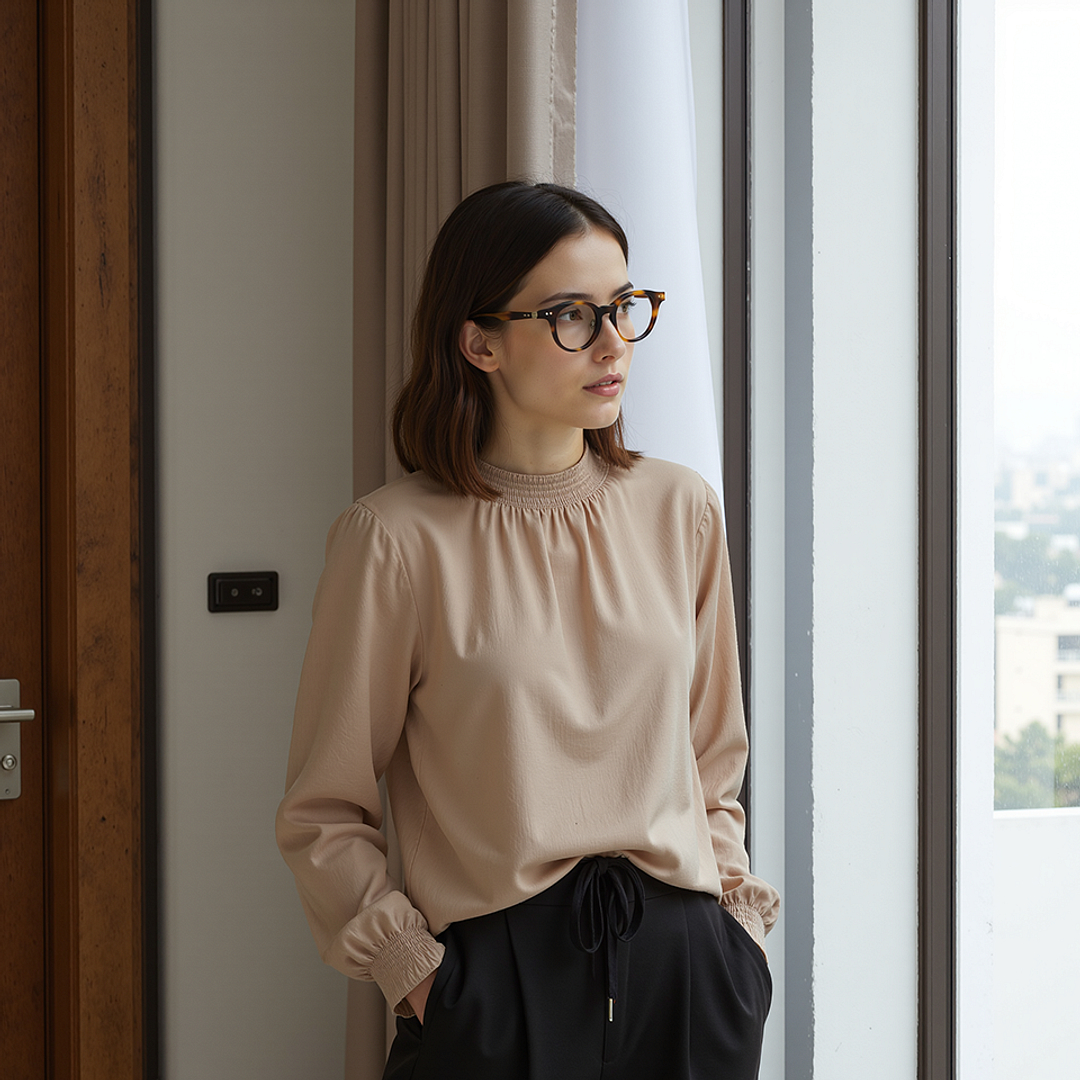 Lenskart Yellow Tortoise Full Rim Round left side