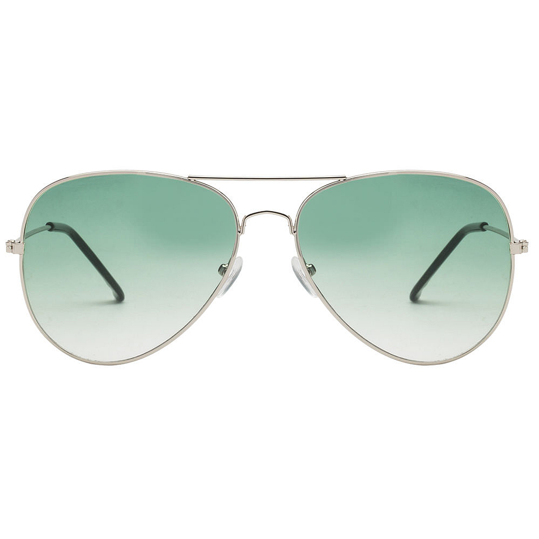 BRANDED Silver Full Rim Aviator left side