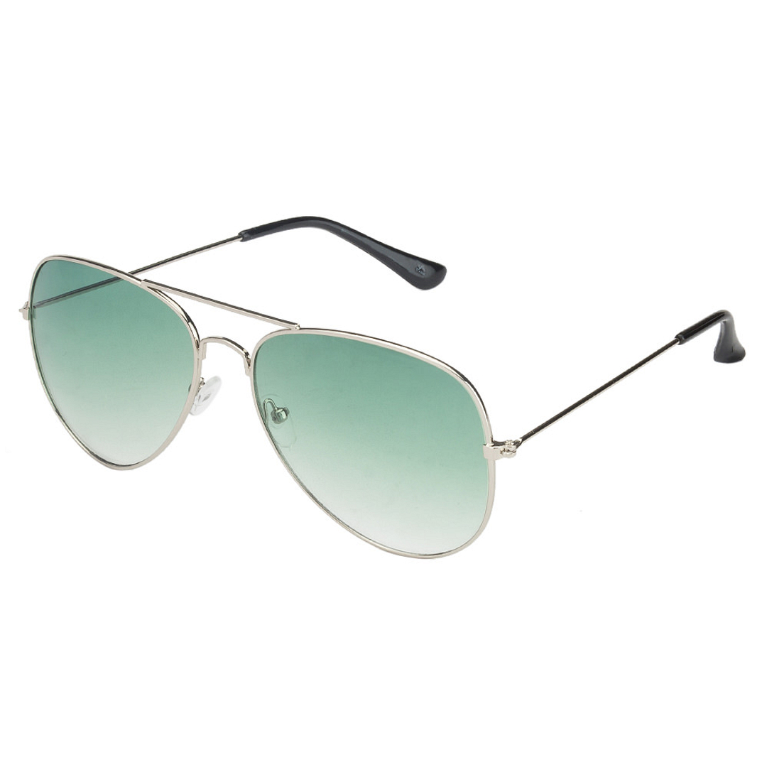 BRANDED Silver Full Rim Aviator left side