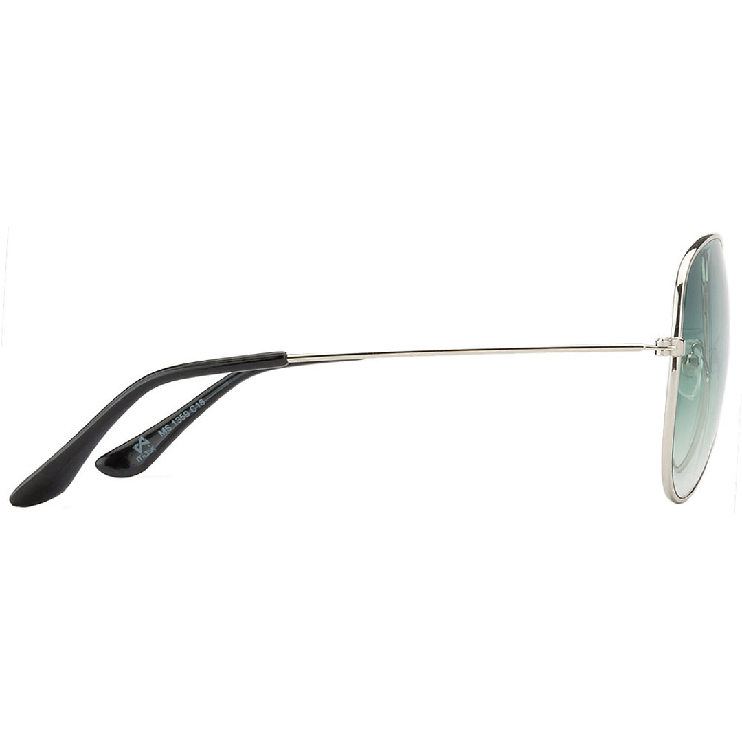 BRANDED Silver Full Rim Aviator left side