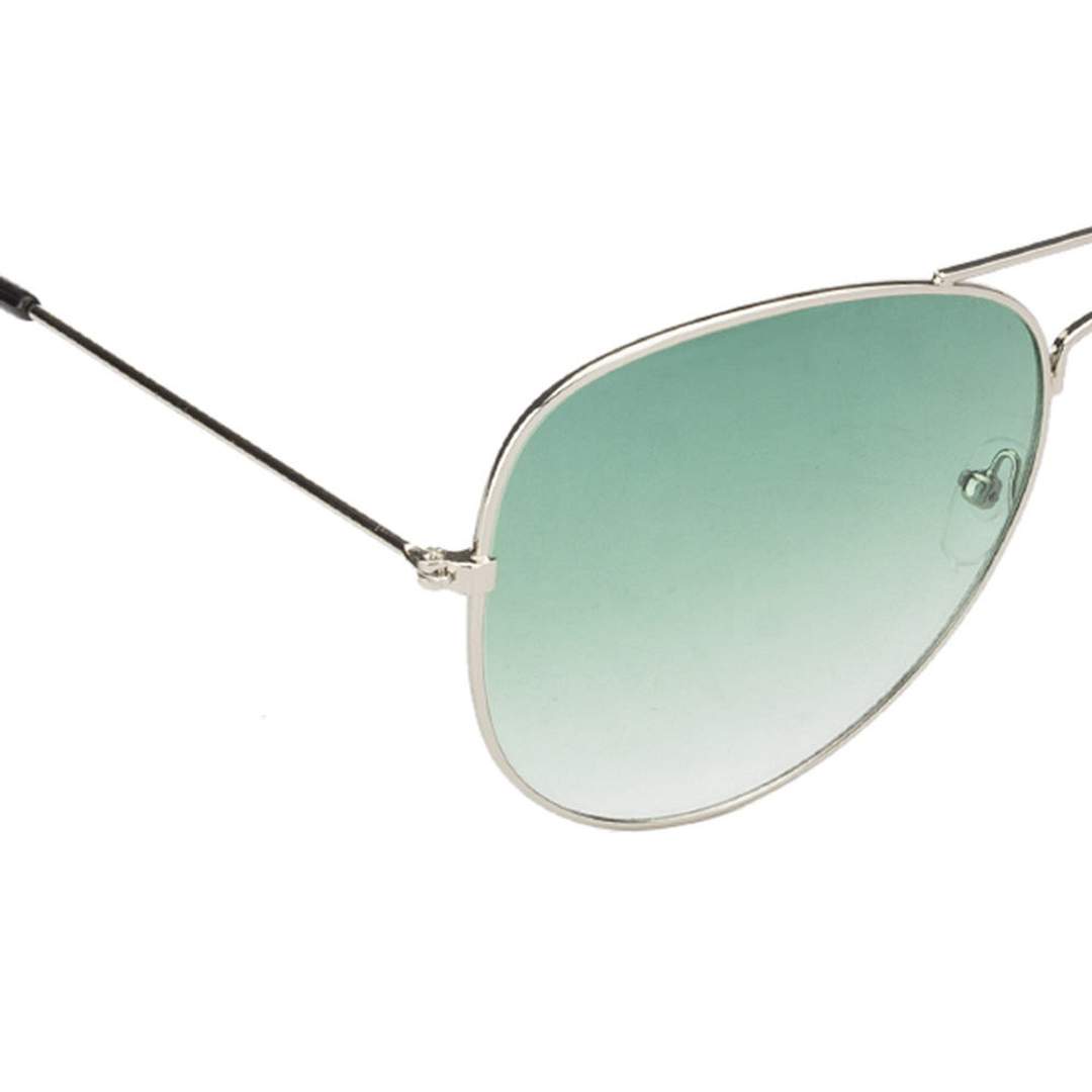 BRANDED Silver Full Rim Aviator left side