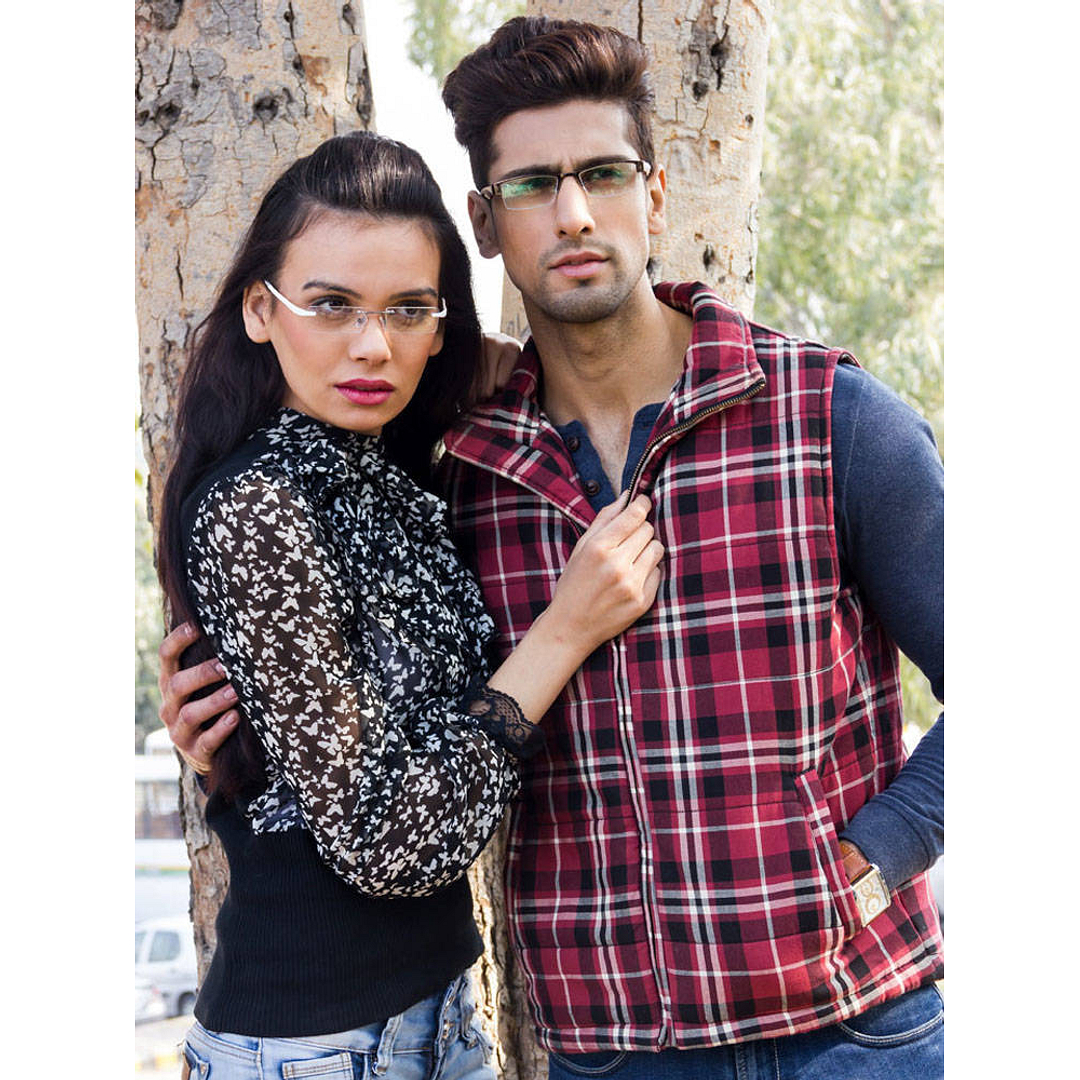 Lenskart Air Online White Rimless Rectangle left side