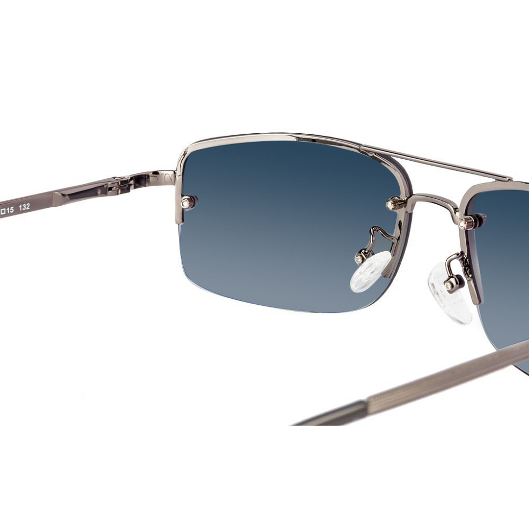 Vincent Chase Online Gunmetal Half Rim Rectangle left side