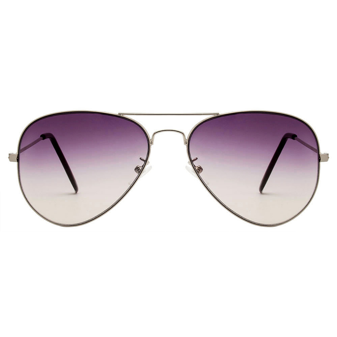 BRANDED Silver Full Rim Aviator left side