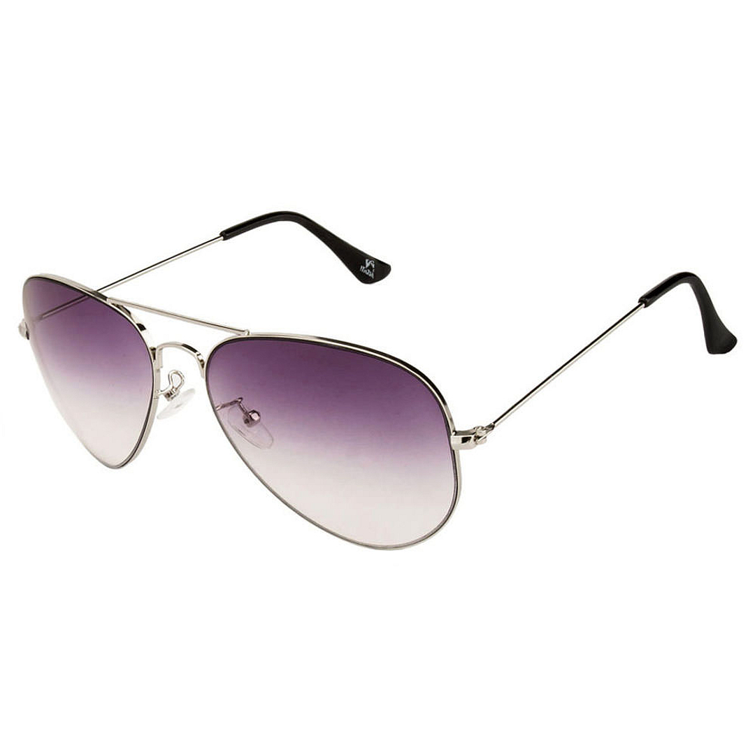 BRANDED Silver Full Rim Aviator left side