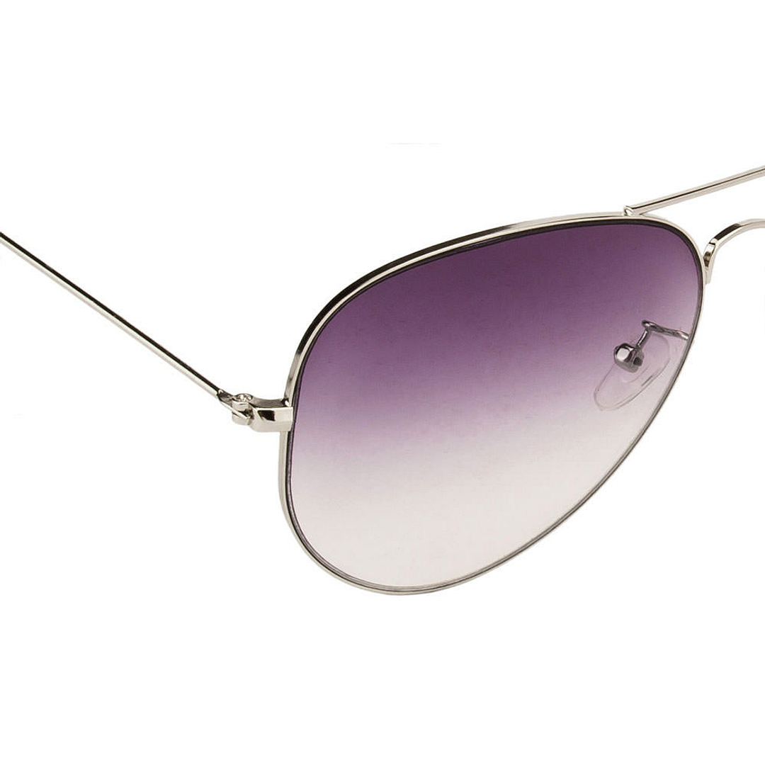 BRANDED Silver Full Rim Aviator left side