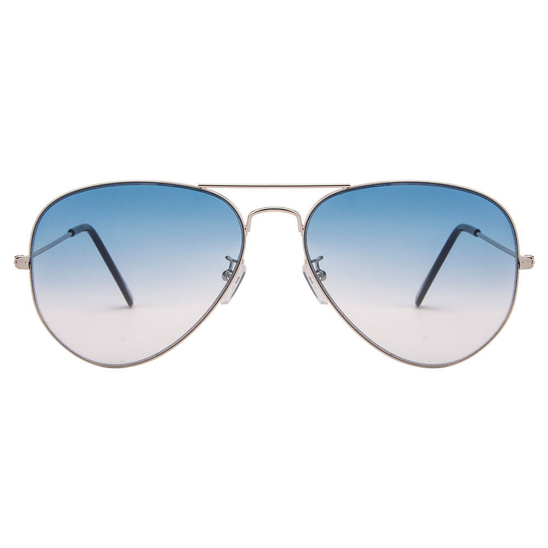 BRANDED Silver Full Rim Aviator left side