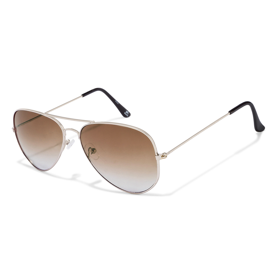 BRANDED Silver Full Rim Aviator right side