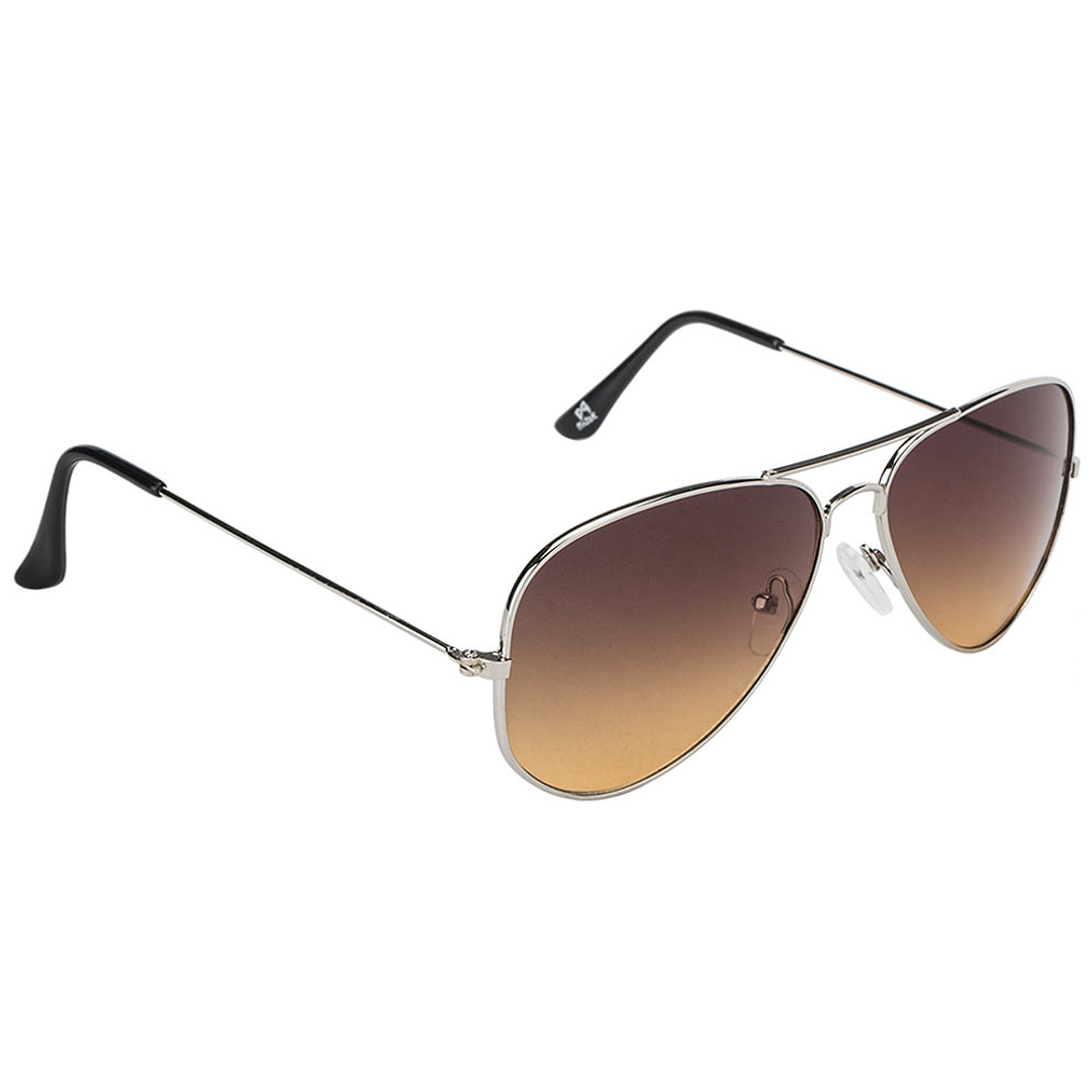 BRANDED Silver Full Rim Aviator left side