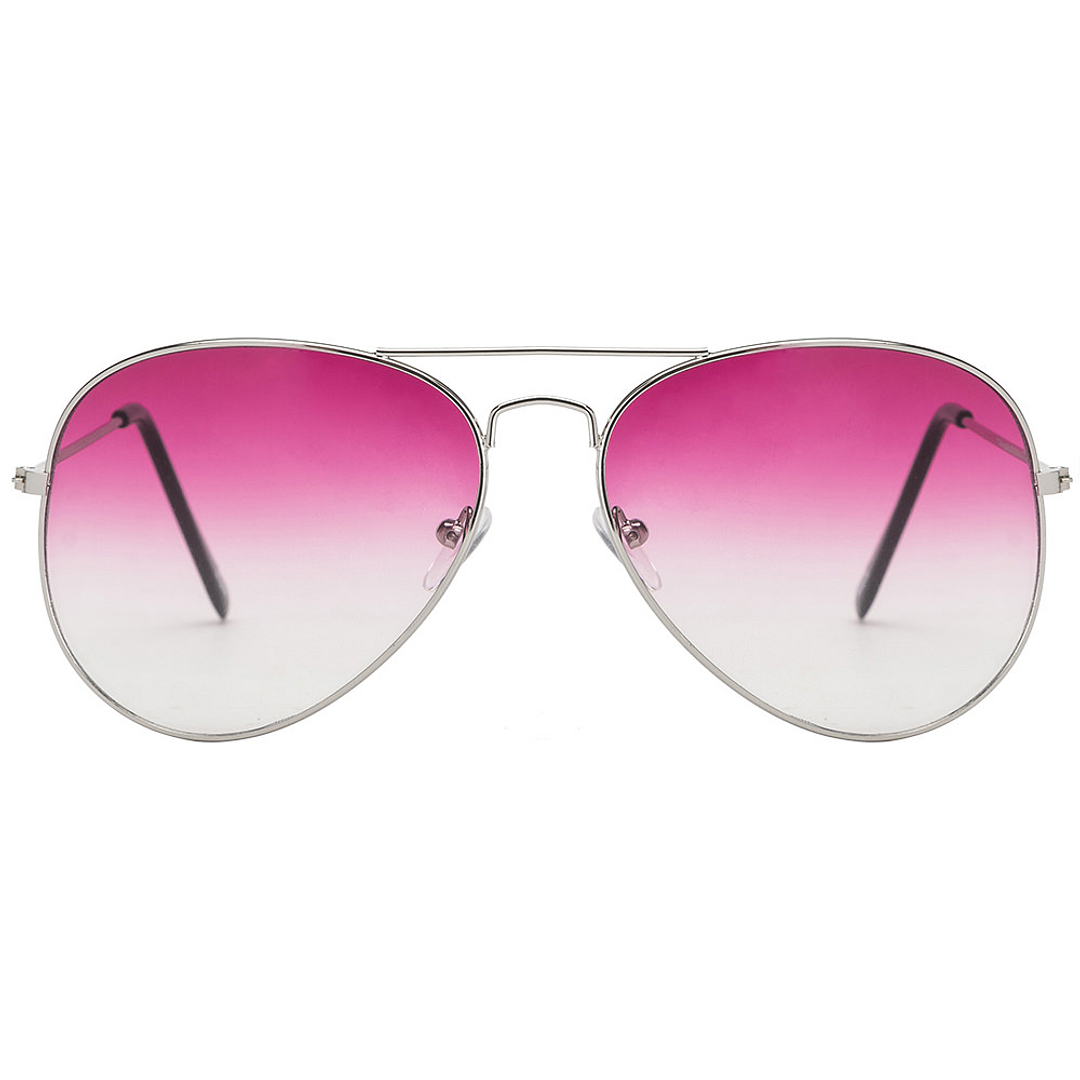 BRANDED Silver Full Rim Aviator left side