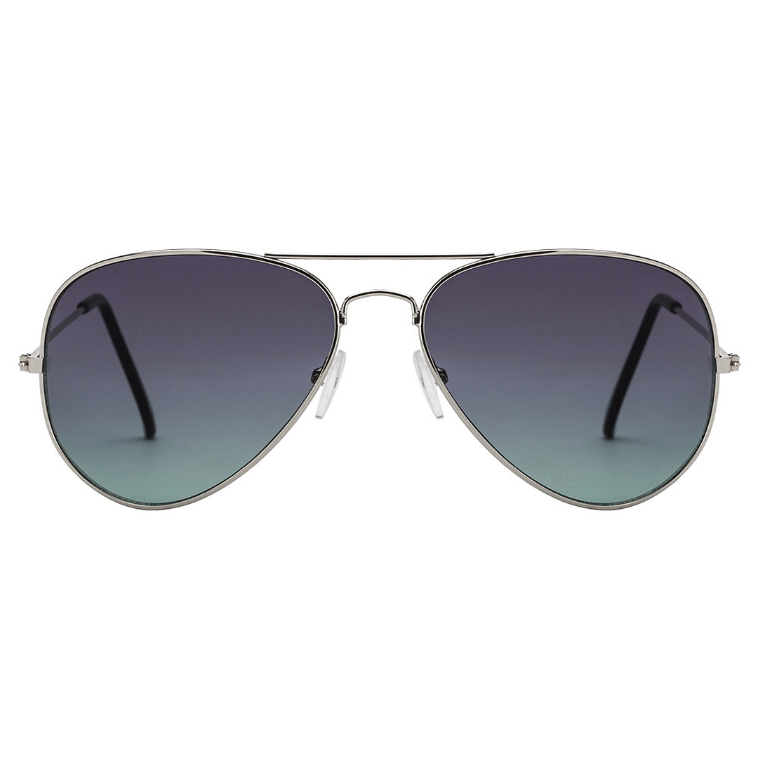 BRANDED Silver Full Rim Aviator left side