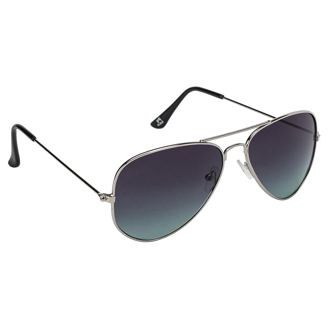 BRANDED Silver Full Rim Aviator left side