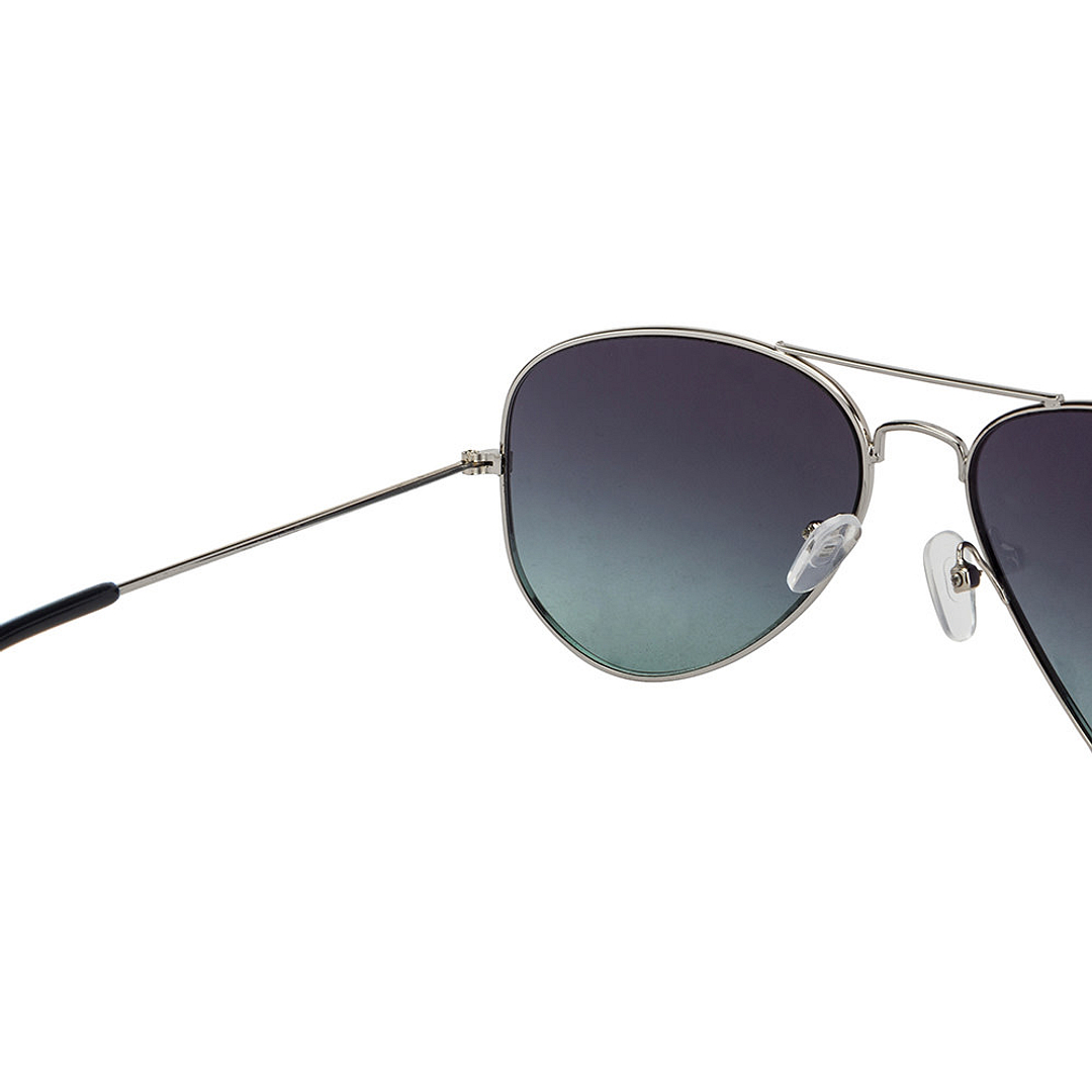 BRANDED Silver Full Rim Aviator left side