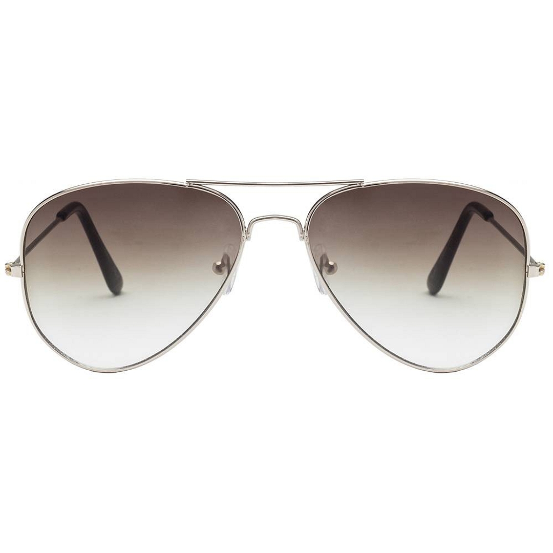 BRANDED Silver Full Rim Aviator left side