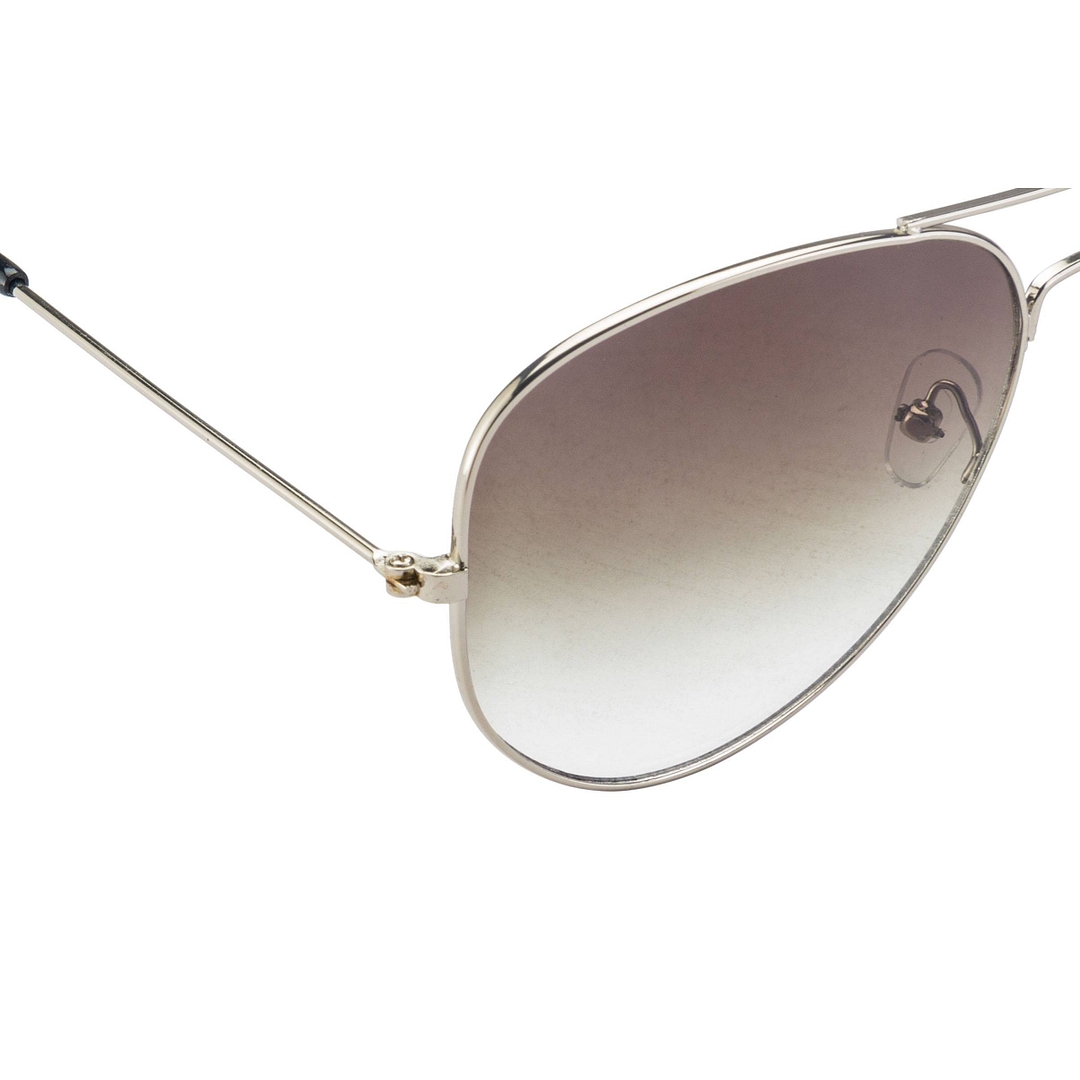 BRANDED Silver Full Rim Aviator left side