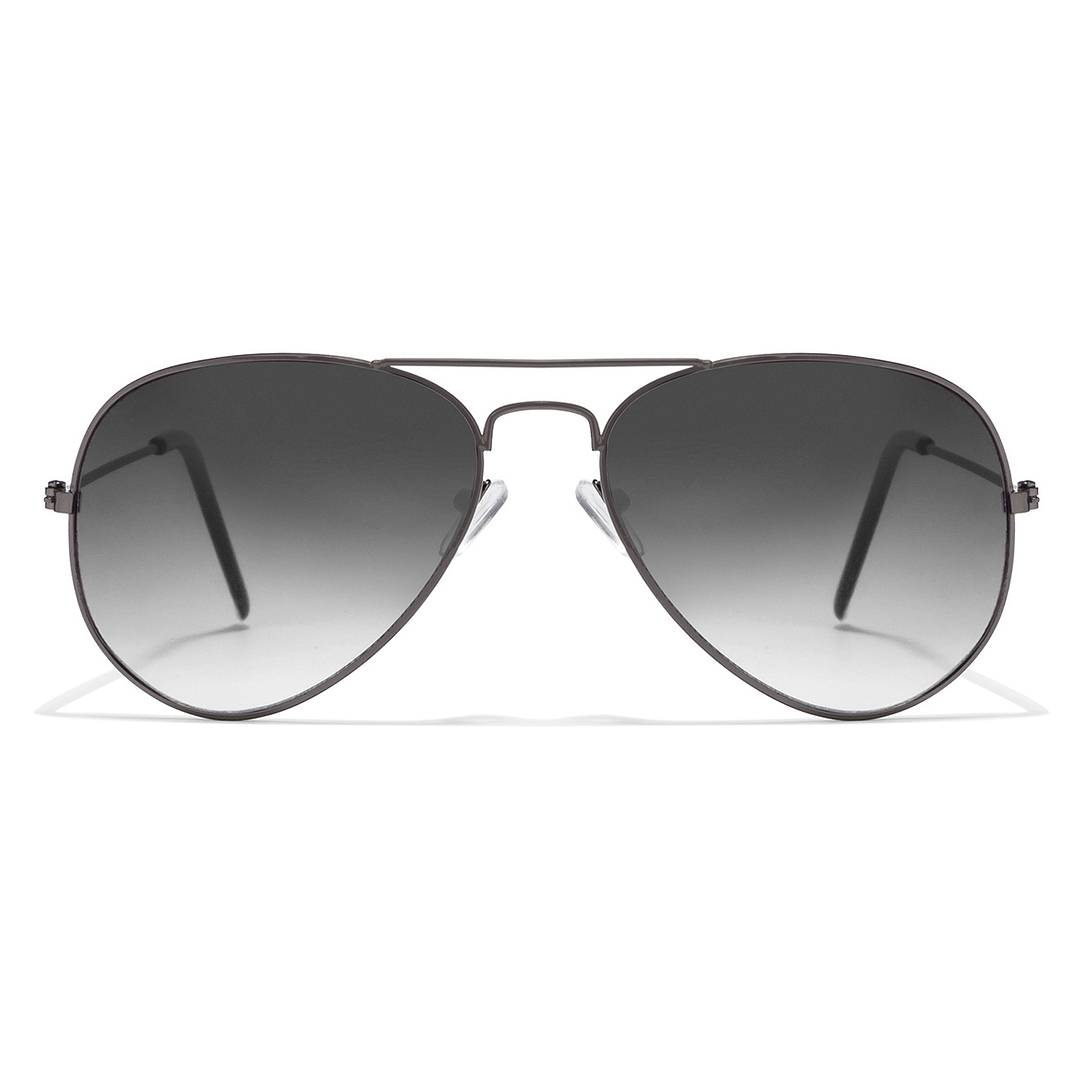BRANDED Mid Gunmetal Full Rim Aviator left side