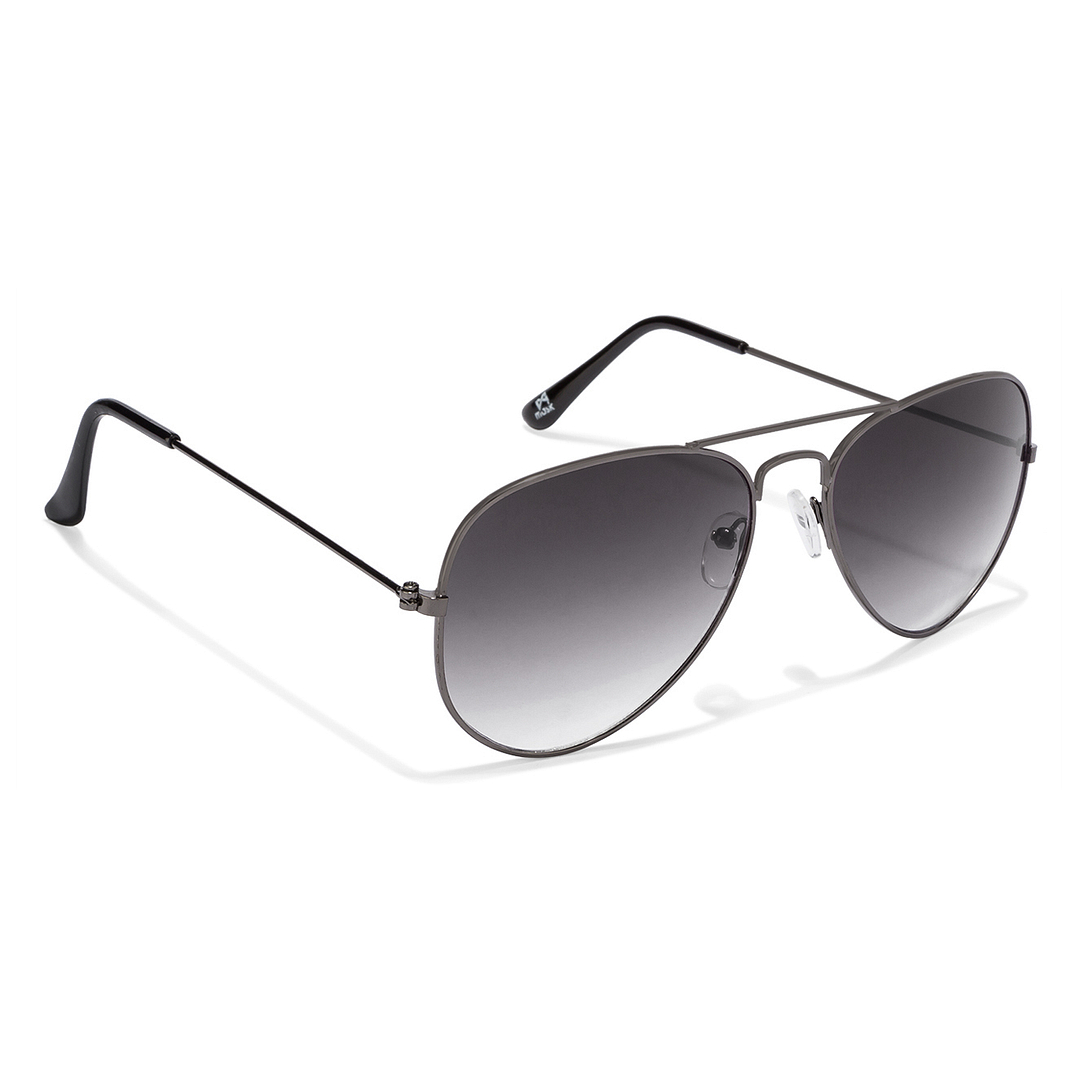 BRANDED Mid Gunmetal Full Rim Aviator left side