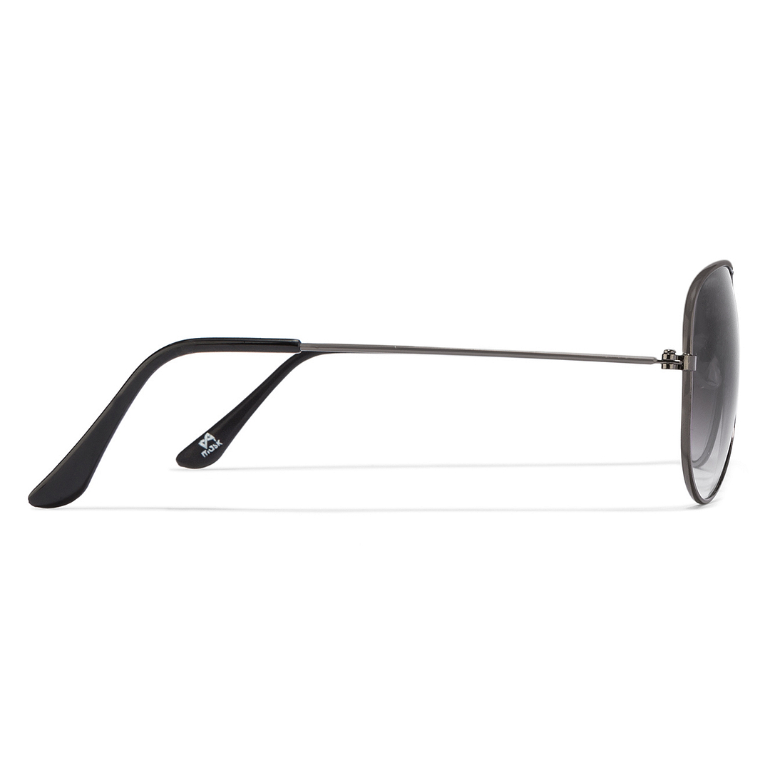 BRANDED Mid Gunmetal Full Rim Aviator right side