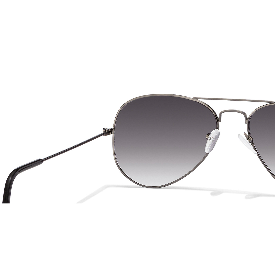 BRANDED Mid Gunmetal Full Rim Aviator left side